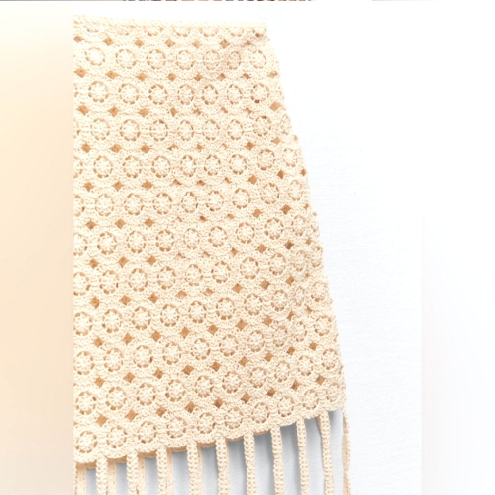 ZARA * FRINGE CROCHETED SKIRT Size L - Picture 11 of 11